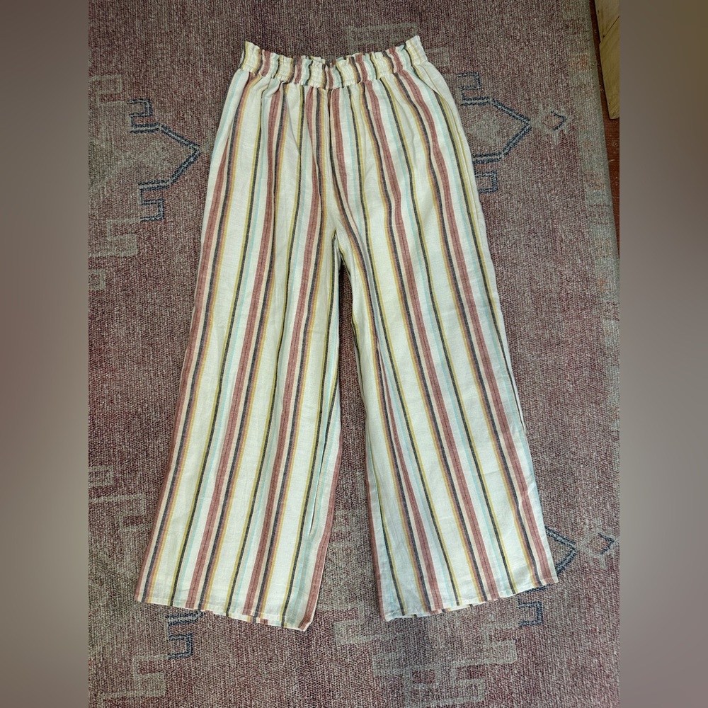 Sadie & Sage cotton wide leg elastic waist striped pants size small